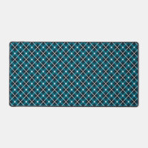 Turquoise & Marineblauwe Geometrische Rasterpatroo