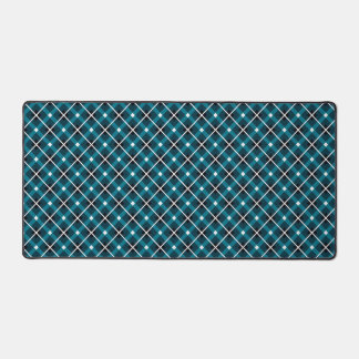 Turquoise & Marineblauwe Geometrische Rasterpatroo Bureaumat