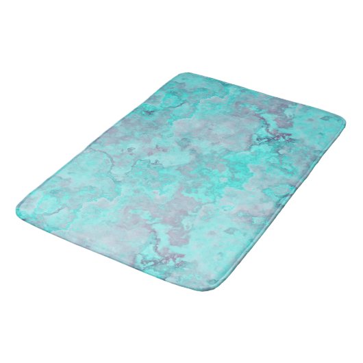 Turquoise Marmer Abstract Badmat (Gekanteld)