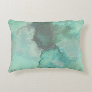 Turquoise Marmer Abstract Tapijt Accent Kussen