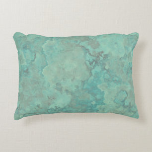 Turquoise Marmer Abstract Tapijt Accent Kussen