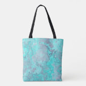 Turquoise Marmer Abstract Tapijt Draagtas (Achterkant)