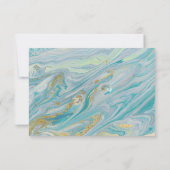 Turquoise Marmer Geode Bruiloft Uitnodiging RSVP (Achterkant)