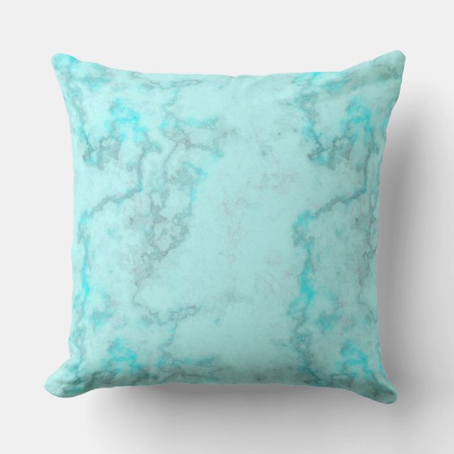 Turquoise marmer kussen (Voorkant)