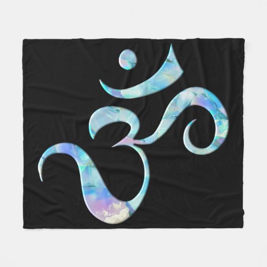 Turquoise Marmer Om Fleece Deken (Voorkant (Horizontaal))