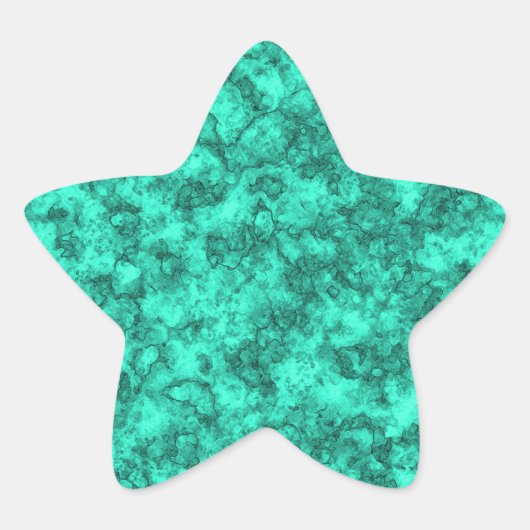 Turquoise marmer ster sticker (Voorkant)