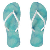 Turquoise marmer teenslippers (Voetbed)