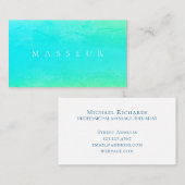 Turquoise marmeren steen faux look visitekaartje (Voorkant / Achterkant)