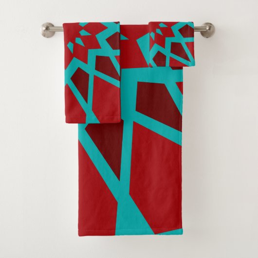 Turquoise Marocain Et Motif Rouge (En situation)