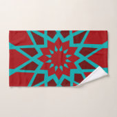 Turquoise Marocain Et Motif Rouge (Serviette à main)