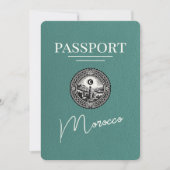 Turquoise Marokko paspoort Bewaar de datum Save The Date (Voorkant)