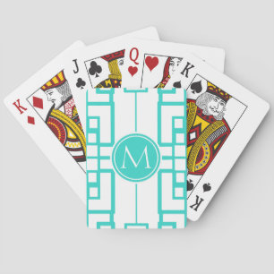 Turquoise Maze en Monogram Pokerkaarten