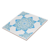 Turquoise Medallion Ceramic Tegel Tegeltje (Zijkant)