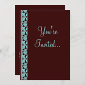 Turquoise médiéval sur Invitation personnalisée au (Devant / Derrière)