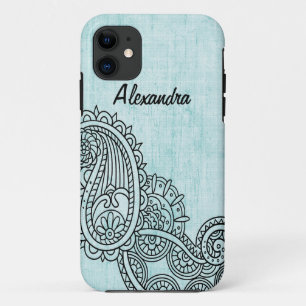 Turquoise Mehndi Motif BT iPhone 5 Hoesje