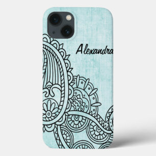 Turquoise Mehndi Motif iPad Air Case