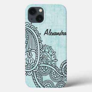 Turquoise Mehndi Motif iPad Mini Case