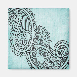 Turquoise Mehndi Motif Magnet Magneet