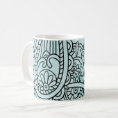 Turquoise Mehndi Motif Mug (Devant gauche)