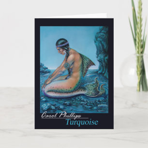 Turquoise  Mermaid Wenskaart Kaart