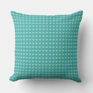 Turquoise met Charmant Wit Hart Patroon Kussen