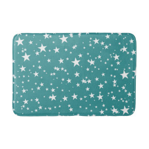 Turquoise met Witte Sterren Badmat