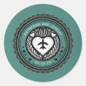 Turquoise Mexico Passport Ronde Sticker (Voorkant)