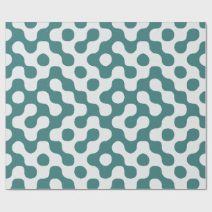 Turquoise Mid Century Abstract Geometrische Organi Cadeaupapier