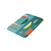 Turquoise Mid Century Modern Badmat (Gekanteld)