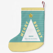 Turquoise Minimalist Christmas Tree Stocking Kleine Kerstsok (Achterkant)