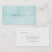 Turquoise Minimalist Distress Appointards Afsprakenkaartje (Voorkant / Achterkant)