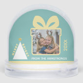 Turquoise Minimalist Tree Gift Box Photo Keepsake (Arrière)