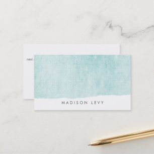 Turquoise minimalistische distressed gescheurde Ka Afsprakenkaartje