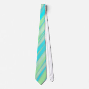 Turquoise Mint Abstract Strepen Stropdas