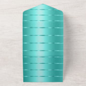 Turquoise Mint Green Ribbon Wedding All In One Uitnodiging (Buitenkant)
