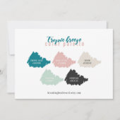Turquoise Mint Grijs Beige & Roze Kleurenpaletkaar Kaart (Voorkant)