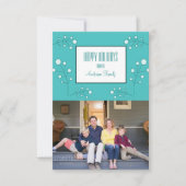 Turquoise Modern Berry Carte photo de vacances (Devant)