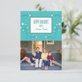 Turquoise Modern Berry Carte photo de vacances (Debout devant)