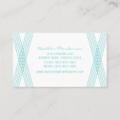 Turquoise Modern Deco Carte de visite (Dos)