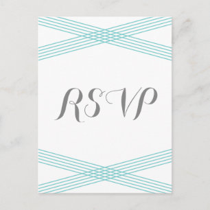 Turquoise Modern Deco Response Briefkaart