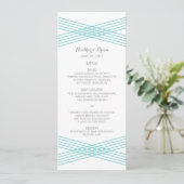 Turquoise Modern Deco Wedding Menu (Staand voorkant)