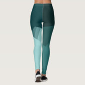 Turquoise Modern Geometric Pattern Leggings (Achterkant)