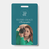 Turquoise Modern Logo Photo Photographer Badge (Face)