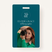 Turquoise Modern Logo Photo Photographer Badge (Devant)