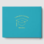 Turquoise Modern Photo Graduation Party Gold (Verso)