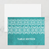 Turquoise moderne Bohême Numéro de table Carte pos (Devant / Derrière)