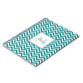 Turquoise moderne Chevron Motif Carnet Monogram (Côté gauche)