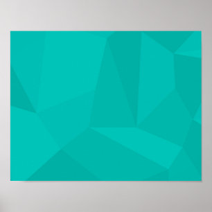 Turquoise, moderne, coole, trendy geometrische kun poster