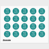 Turquoise Moderne Enregistrer Le Sticker Date (Feuille)