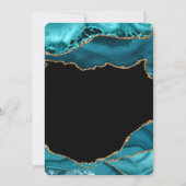 Turquoise moderne et or Agate Mariage Merci Cartes (Dos)